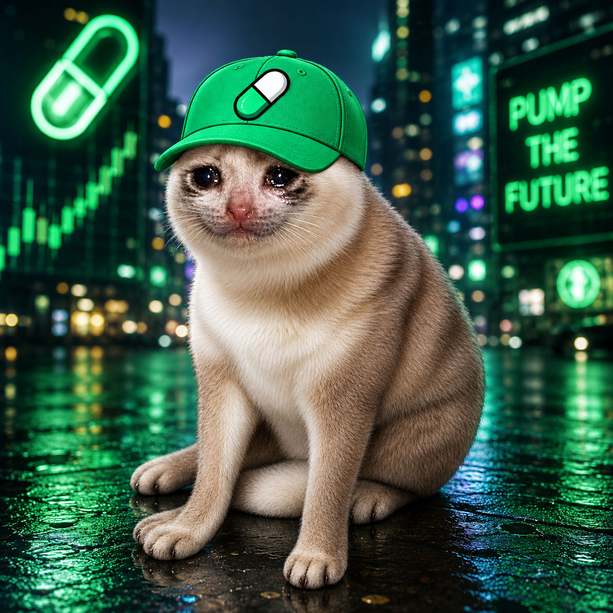 PUMPCAT sitting at PC screener in dark trading room